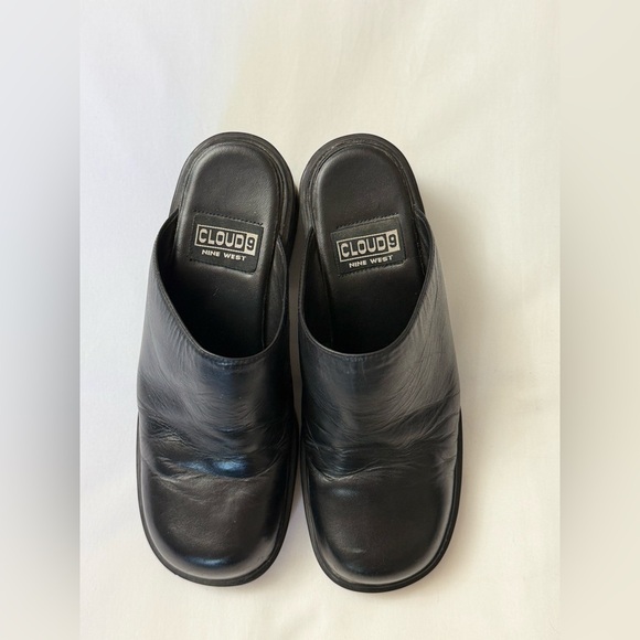 Vintage 90's Y2K Nine West Chunky Platform Slip-On Mules Size 5.5 Retro Classic - Picture 4 of 14